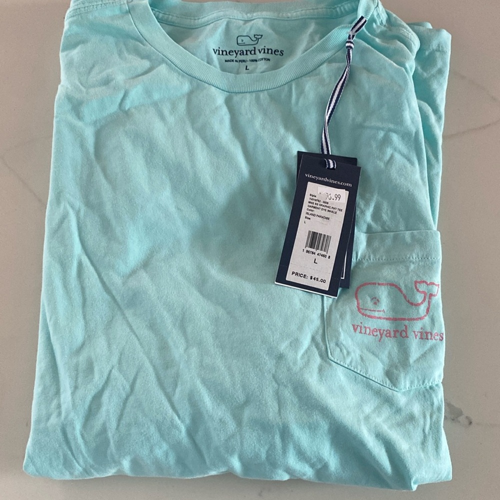 Men's vineyard vine teal tshirt, new with tags